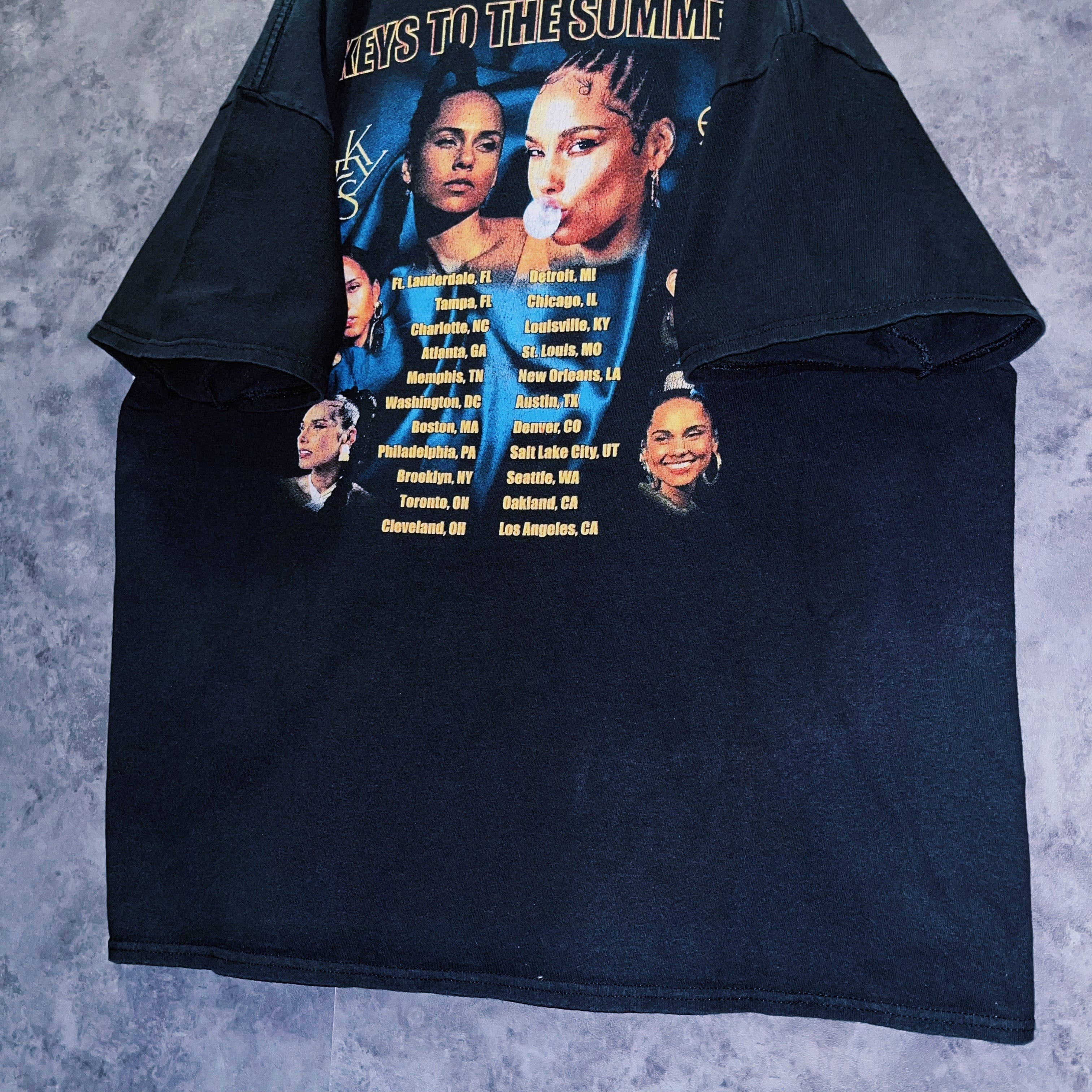doppio】vintage “Alicia keys” Keys to summer tour face print