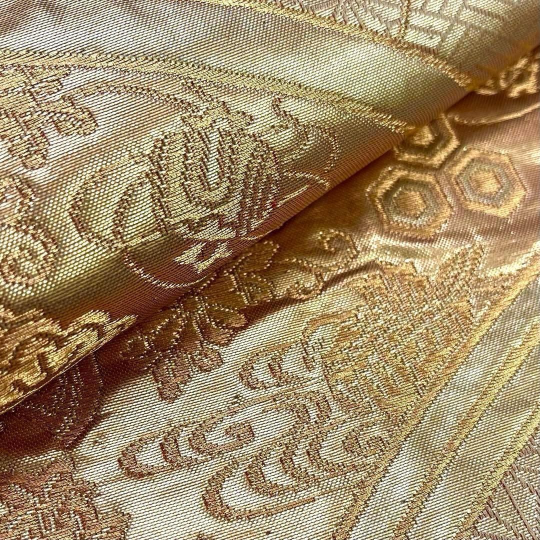 袋帯 西陣 花唐草に宝尽くし 証紙付 金糸 金色 O-3807 | リユース着物  