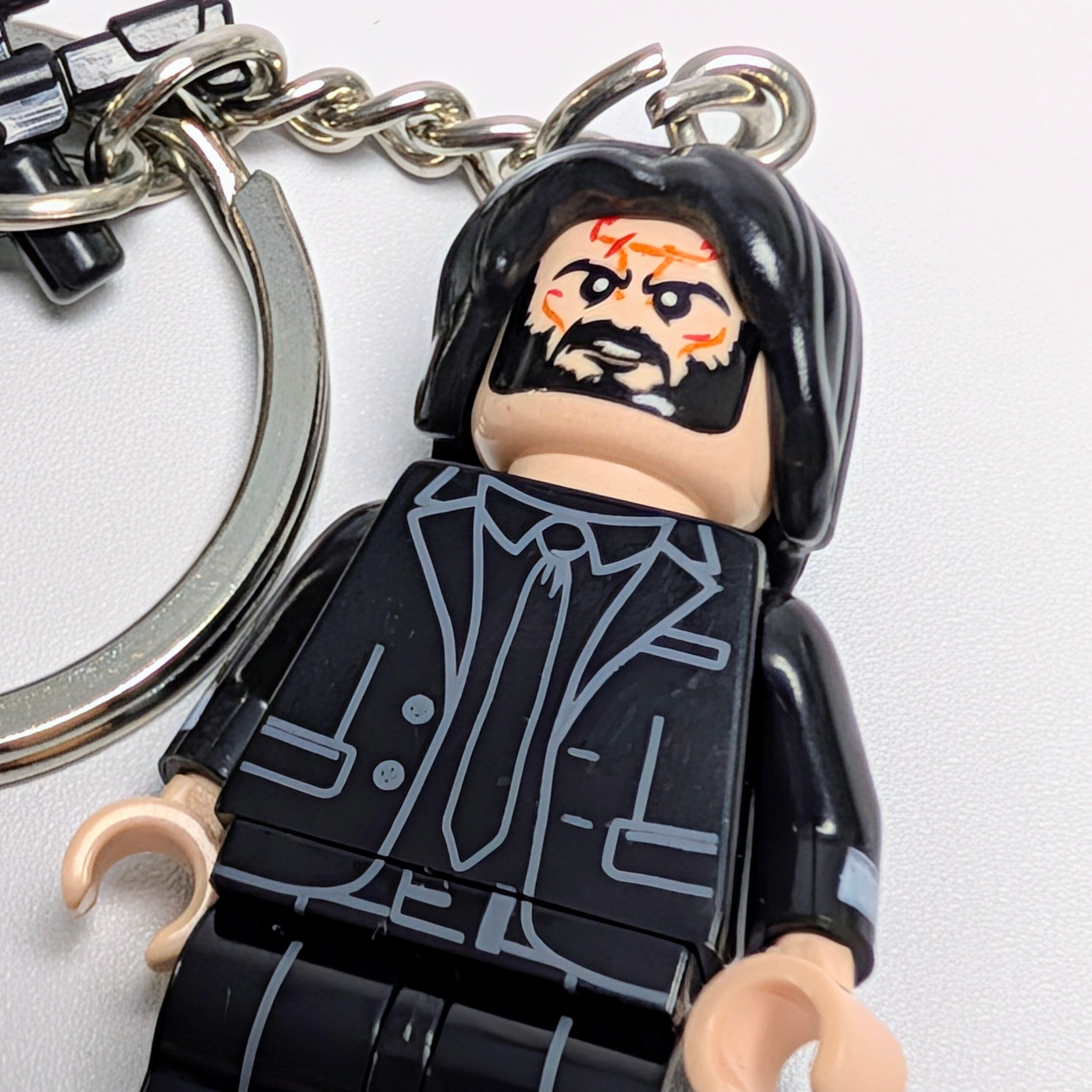 ★ブロックフィギュアキーホルダー★【 John Wick ( ジョン・ウィック ) 】 Johnathan Wick / ジョナサン・ウィック / キアヌ・リーブス 〚アメリカン雑貨 アメトイ〛