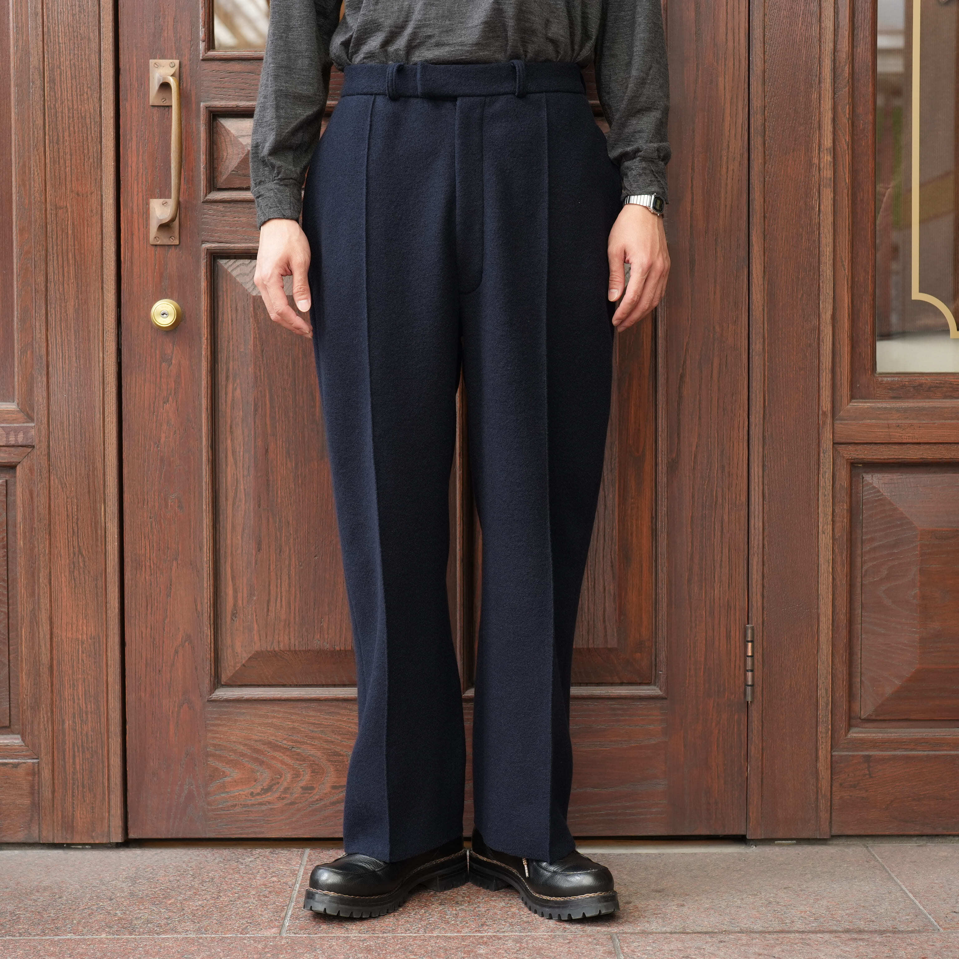 Olde H & Daughter(オールドエイチアンドドーター) 26AW "BOILED WOOL SLACKS" -MIDNITE-