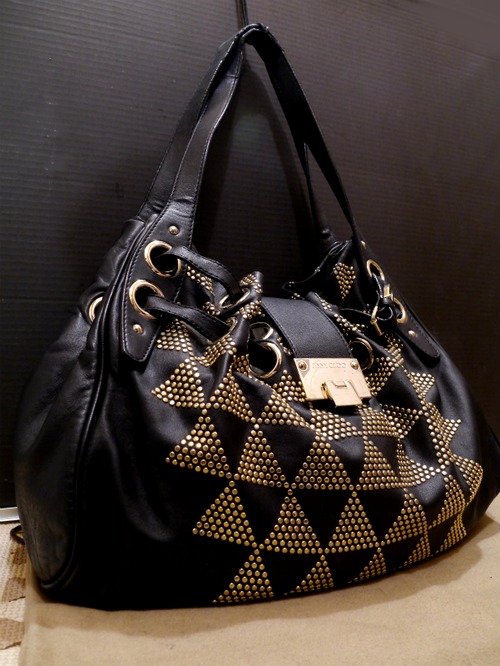 希少★JIMMY CHOO ジミーチュウ ラモナ スタッズデザイン レザー ショルダー バッグ 黒★ 人気ラインのラモナから希少なスタッズモデル♪