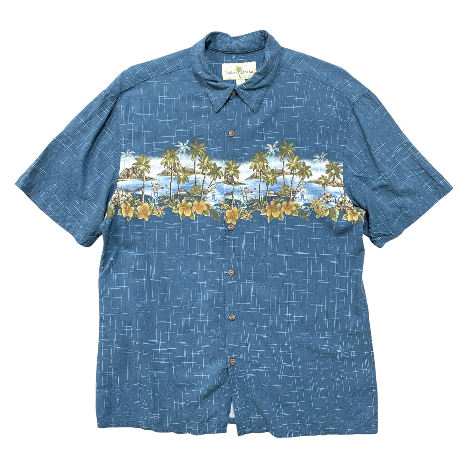 USA 古着 Island Shores アイランドショアーズ レーヨン アロハシャツ
