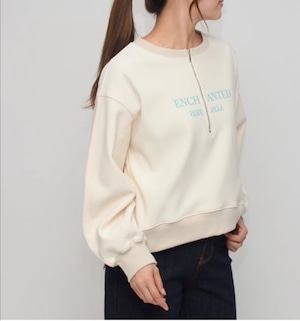 裏起毛ハーフジップロゴトップス　25128