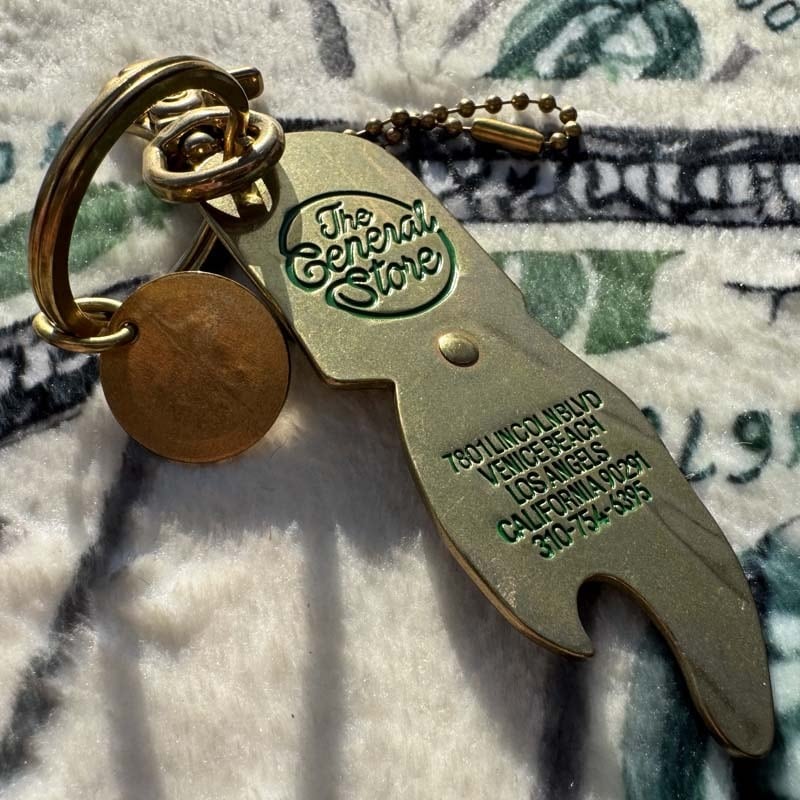 Brass(真鍮製)ユーペイ スピナー & 栓抜き キーチェーン キーホルダー