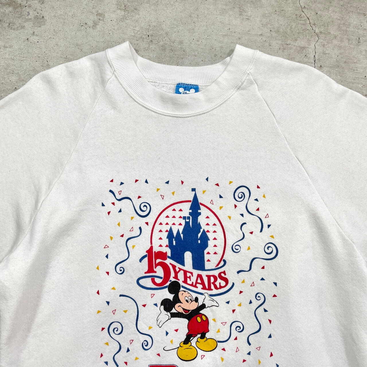 80年代 USA製 WALT DISNEY WORLD 15周年 ラグランスウェットシャツ 