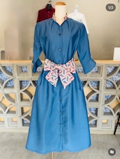 ワイドリボンkariyushiワンピース blue