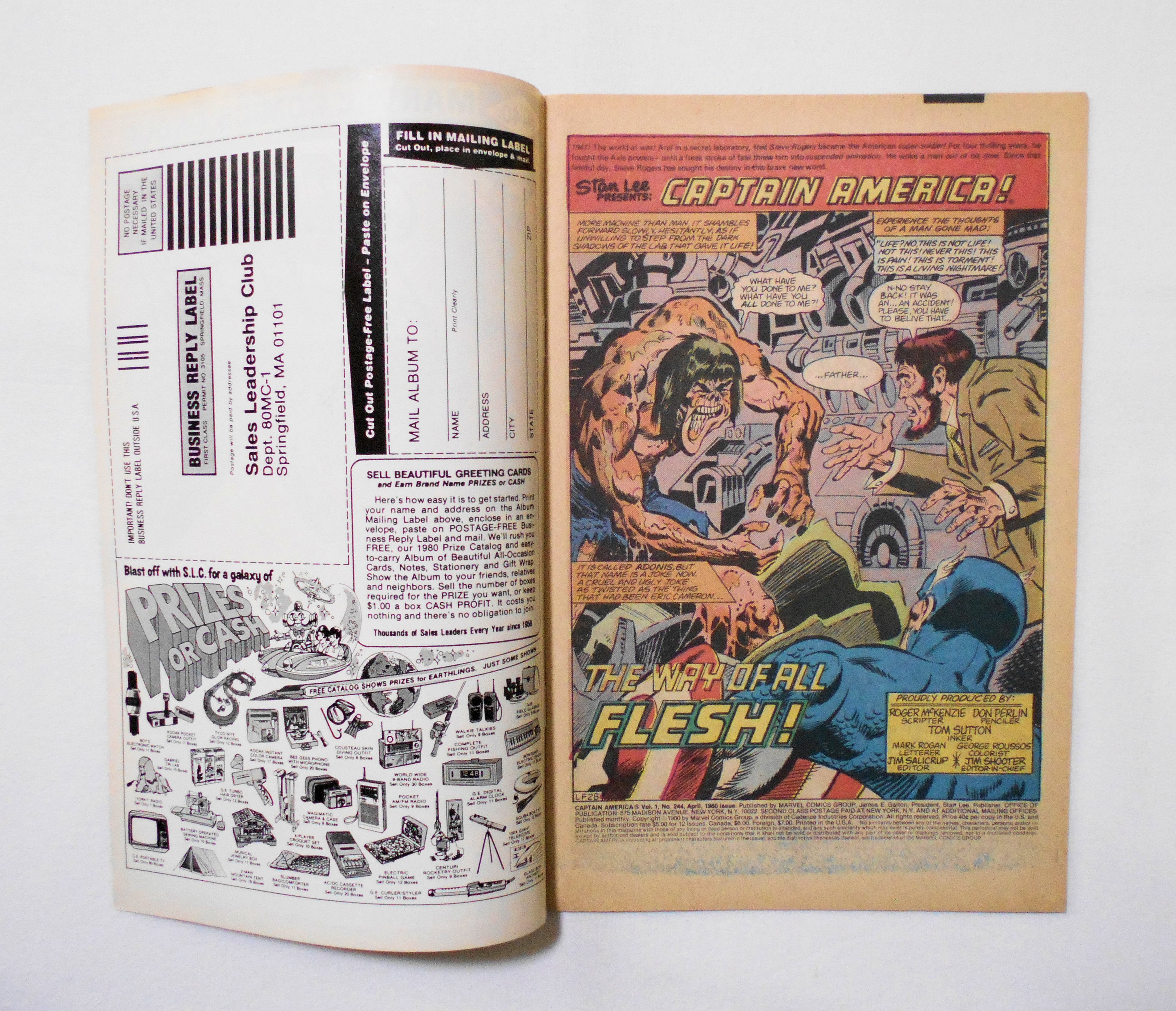 キャプテン・アメリカ CAPTAIN AMERICA】 VOL.1 NO.244 MARVEL ＜1980