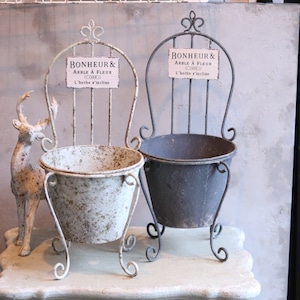 Y木さま専用ページ：mondimanche 植木鉢　ボヌールチェアポットSW｜シャビーシック　玄関の模様替えにオススメ　UF671