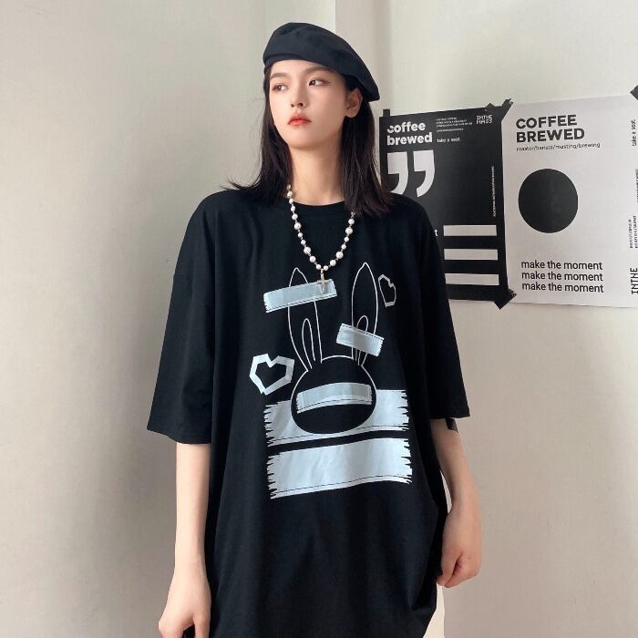 スタイルプリントTシャツ レディースサマーカジュアルラウンドネックトップス かわいい 夏物 Oネック ケッペル78282625631