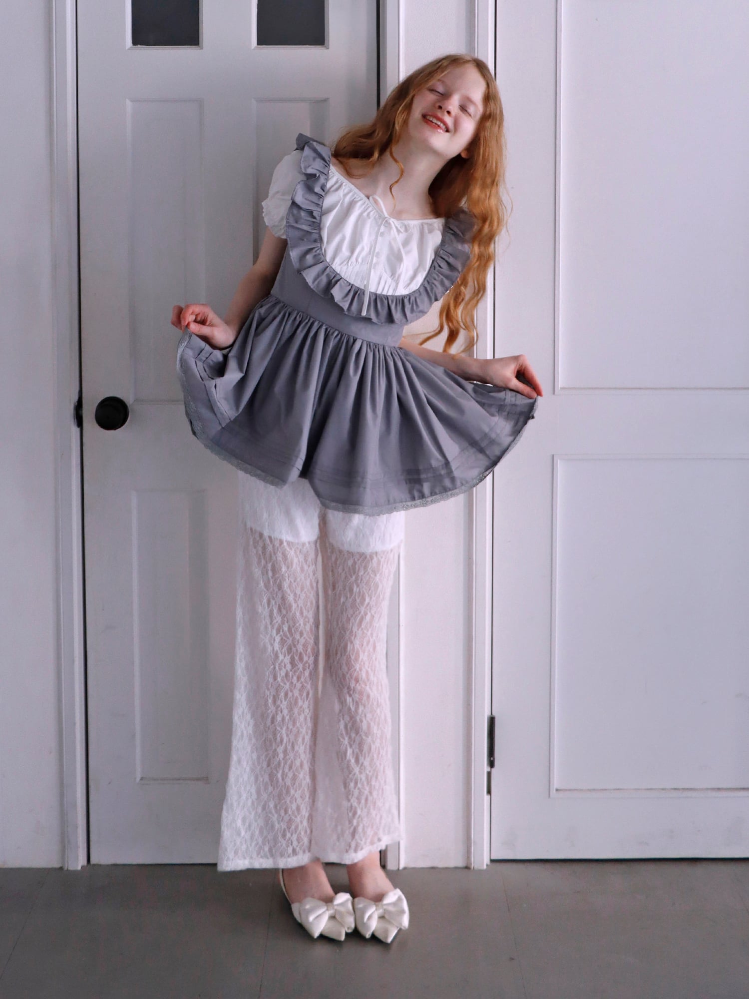 PETIT APLON TOP -GRAY- | mieya mieya