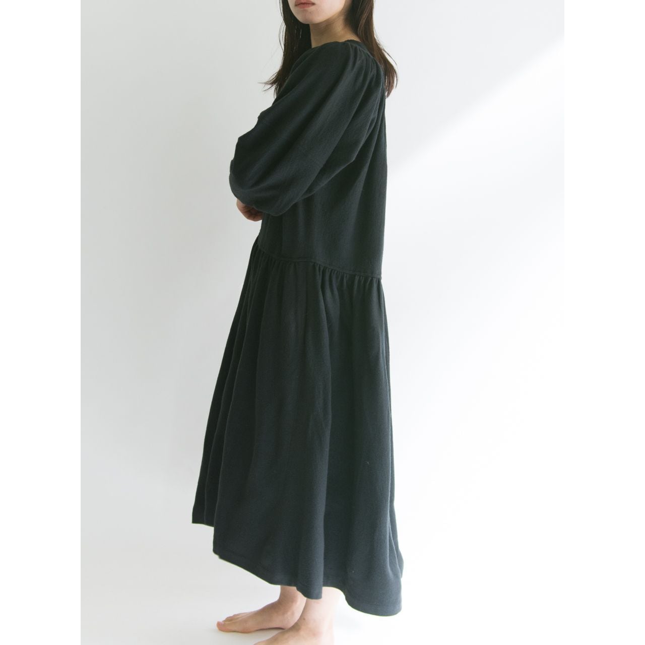 【KENZO】Made in Japan wool jersey gather dress（ケンゾー ウールジャージ ギャザーワンピース）