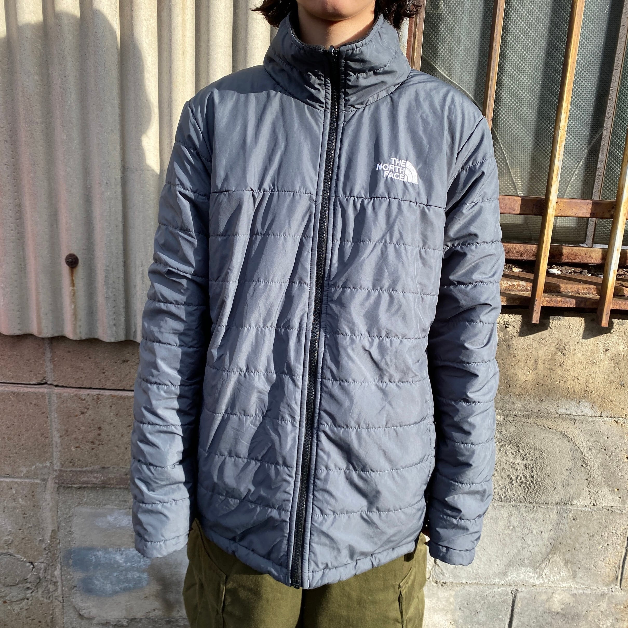 ザ ノースフェイス リバーシブル ボアフリース ナイロンジャケット レディースL 古着 THE NORTH FACE アウトドアジャケット 黒  グレー【フリースジャケット】【cs2212-10a】【AN20】 | cave 古着屋【公式】古着通販サイト