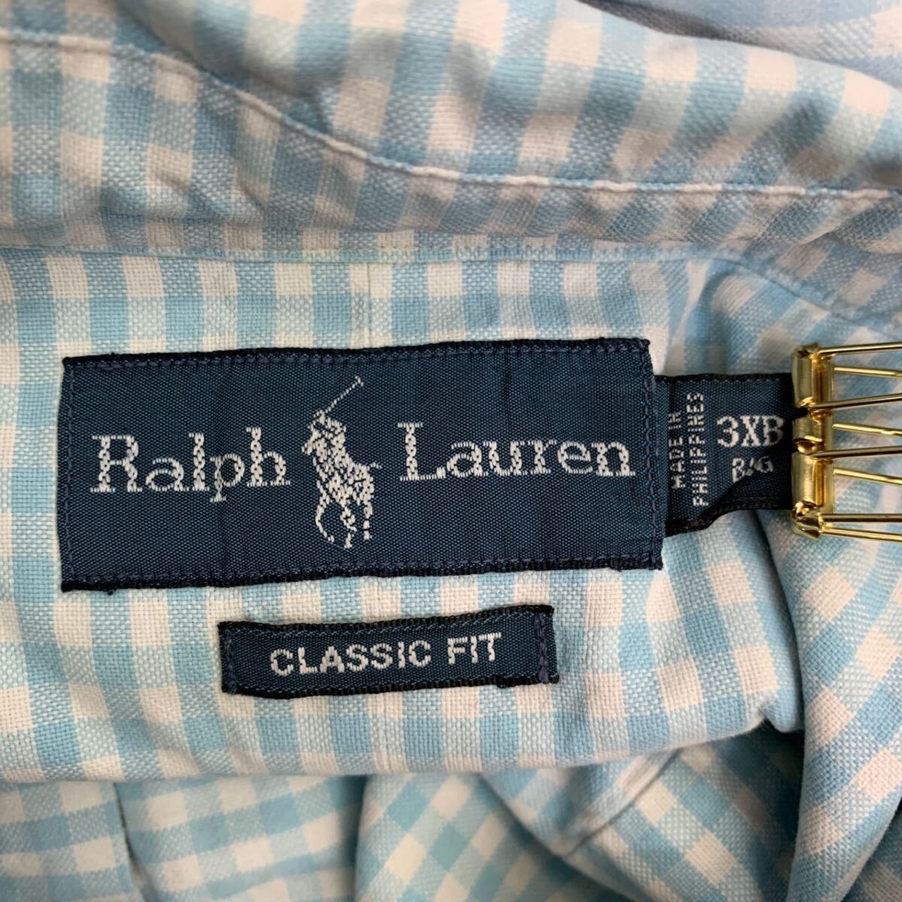 POLO RALPH LAUREN 半袖 チェックシャツ 3XL ラルフローレン ボタン  