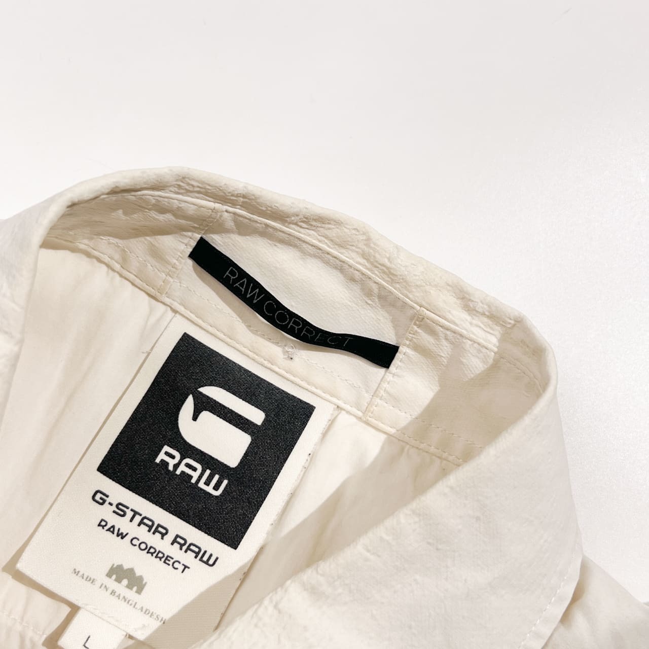 G-STAR RAW ジースターロウ RAW CORRECT 長袖シャツ サイズ L /ホワイト系 メンズ  ワーク