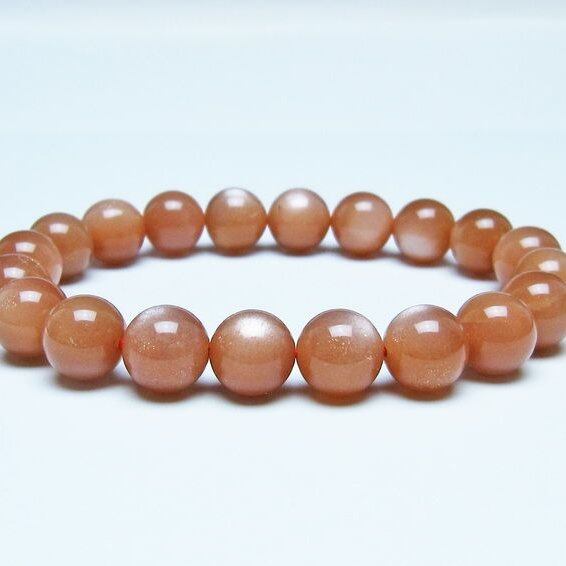 オレンジムーンストーン ブレスレット 10mm 一点物 メール便可 [M便 1/10] 111-48618