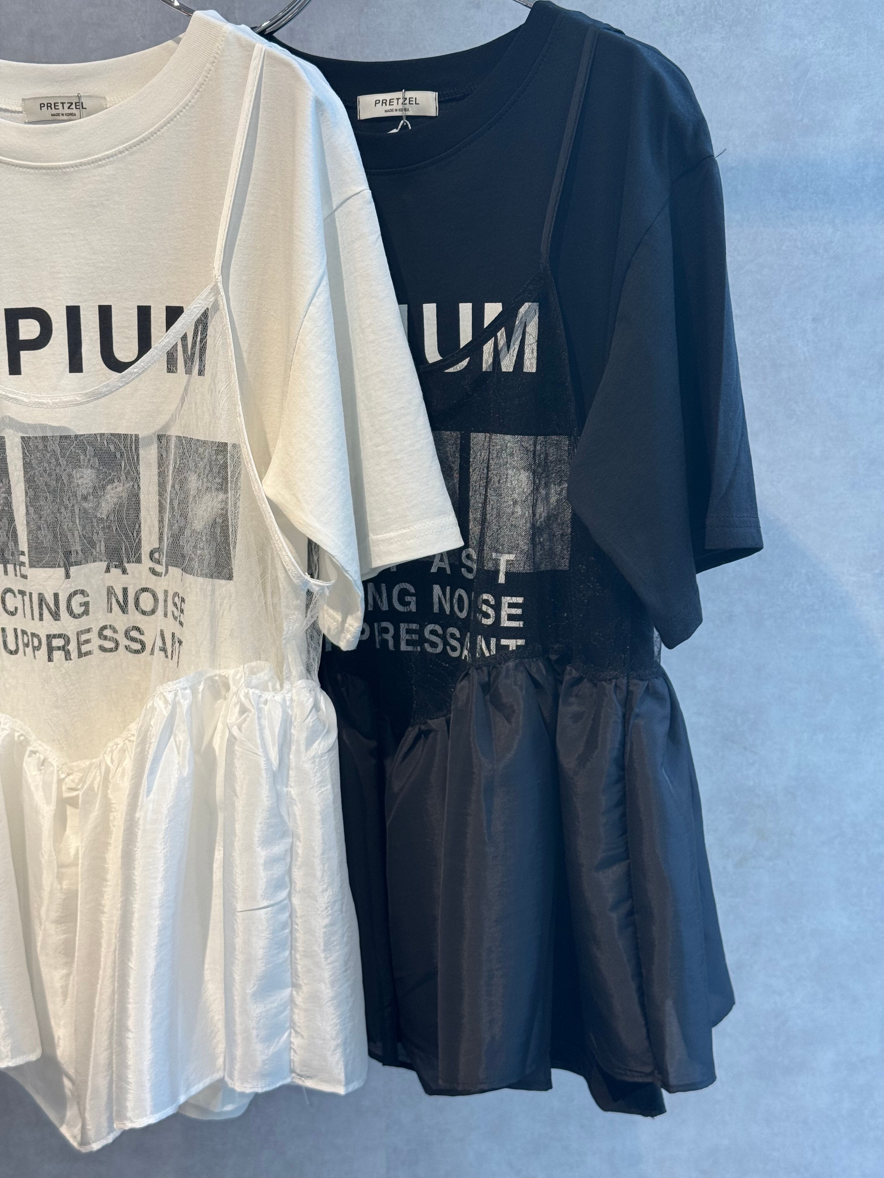 tulle lace trimming T-shirt