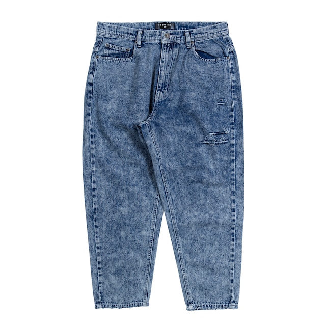 Damage Denim Pants / Wash denim