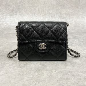 ※Reserved items※　CHANEL シャネル チェーンウォレット キャビアスキン ブラック 6656-202204