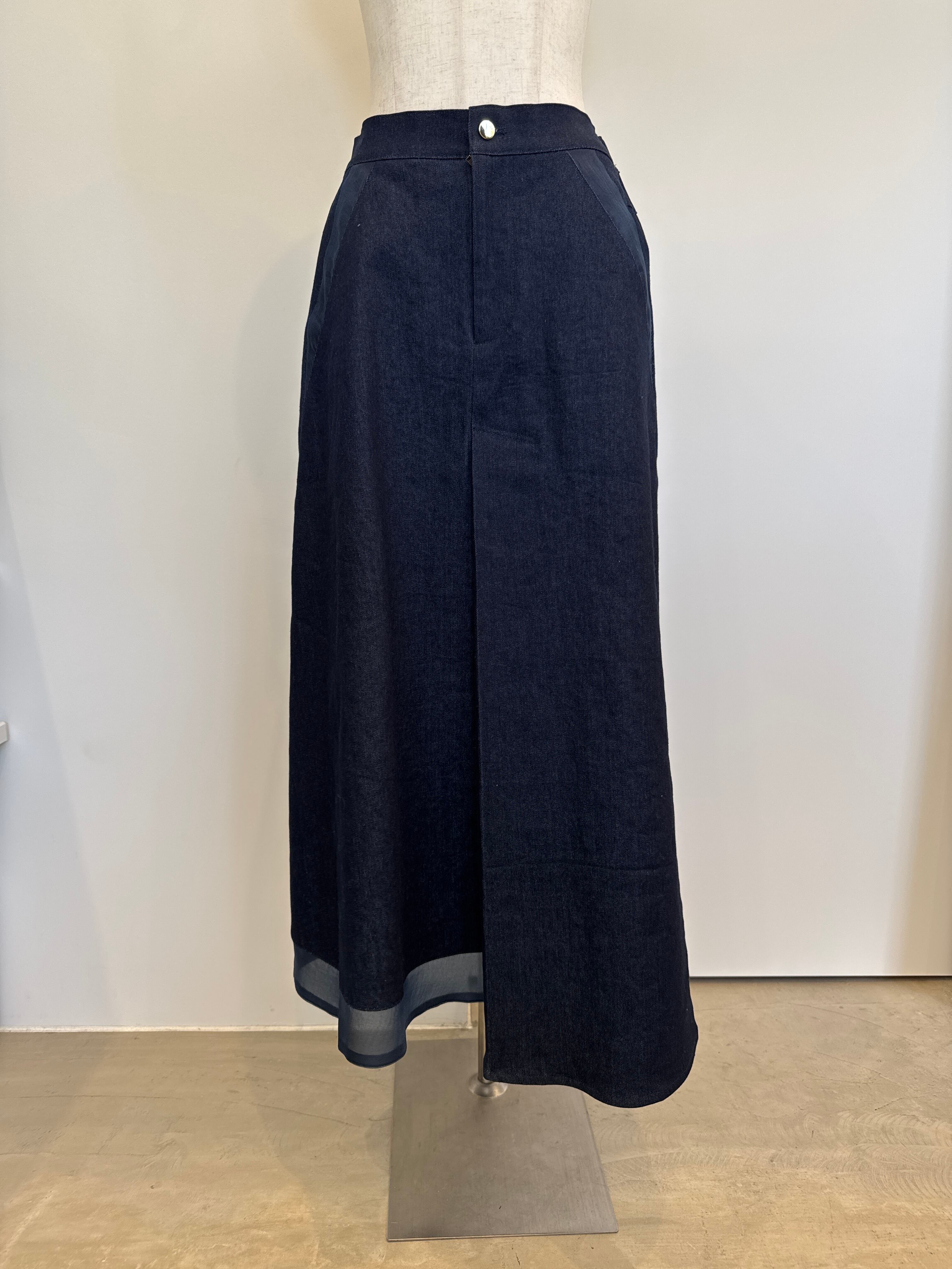 【SELECT】オーガンジー切替ストレッチタックスカート