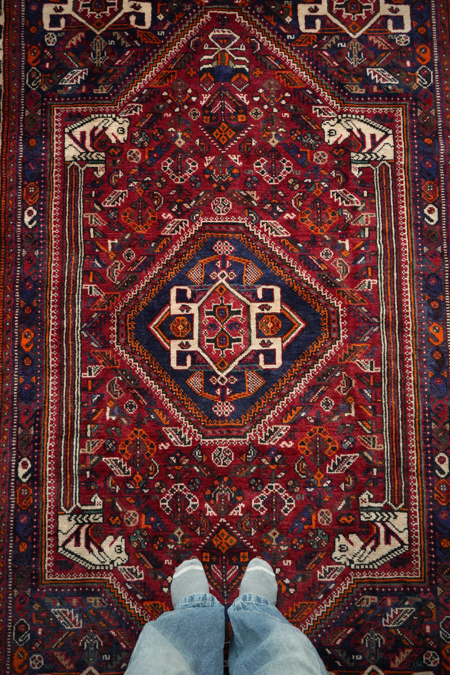 【Vintage rug】大判トライバルラグ|240 × 168cm|カーペット ビンテージ トライバルラグ トライバルラグ – SK OLDIES