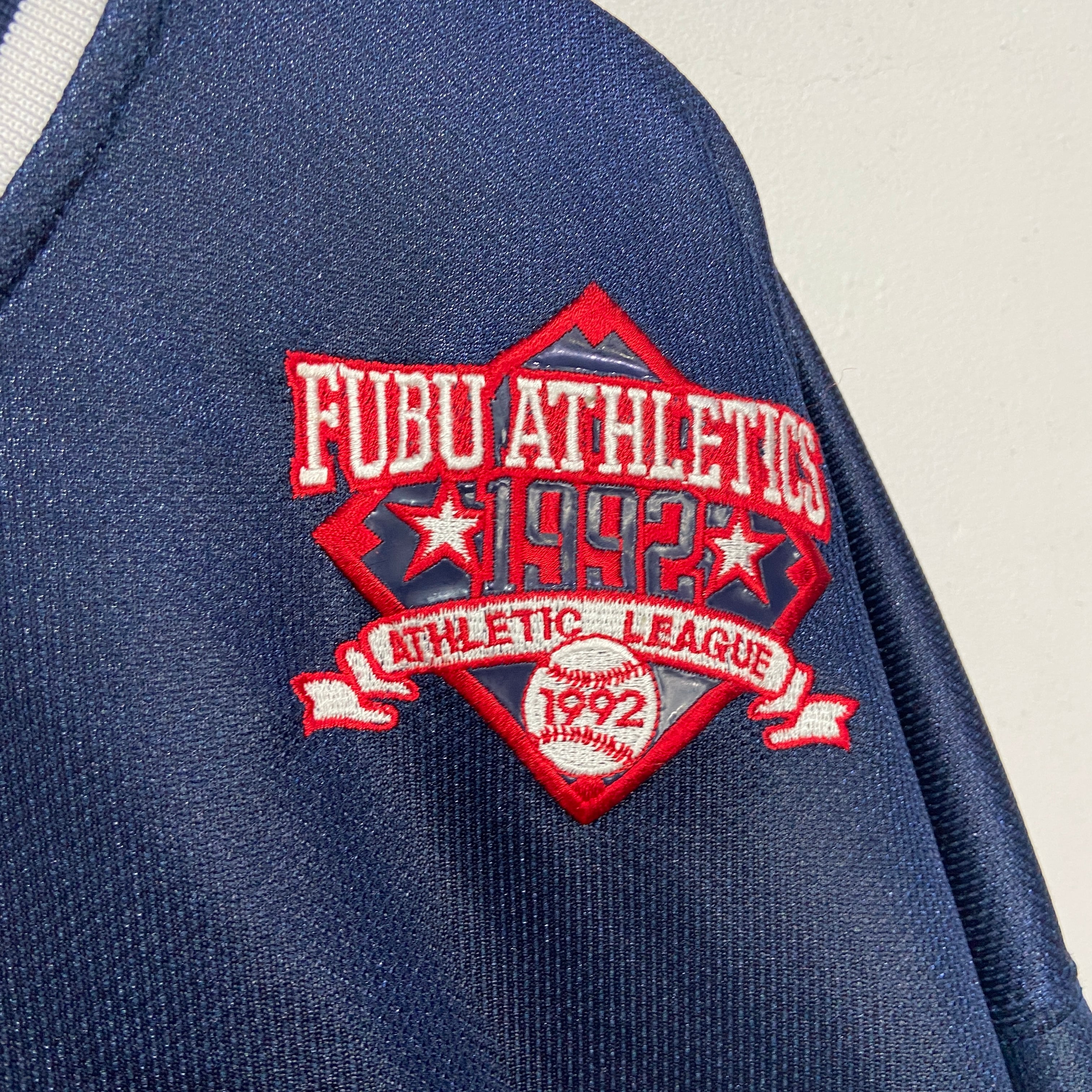 FUBU ベースボールゲームTシャツ ビッグサイズ 刺繍ワッペンロゴ☆紺 