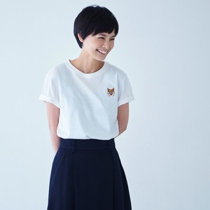 TEE SHIRT SMILE PATCH WHITE for WOMAN