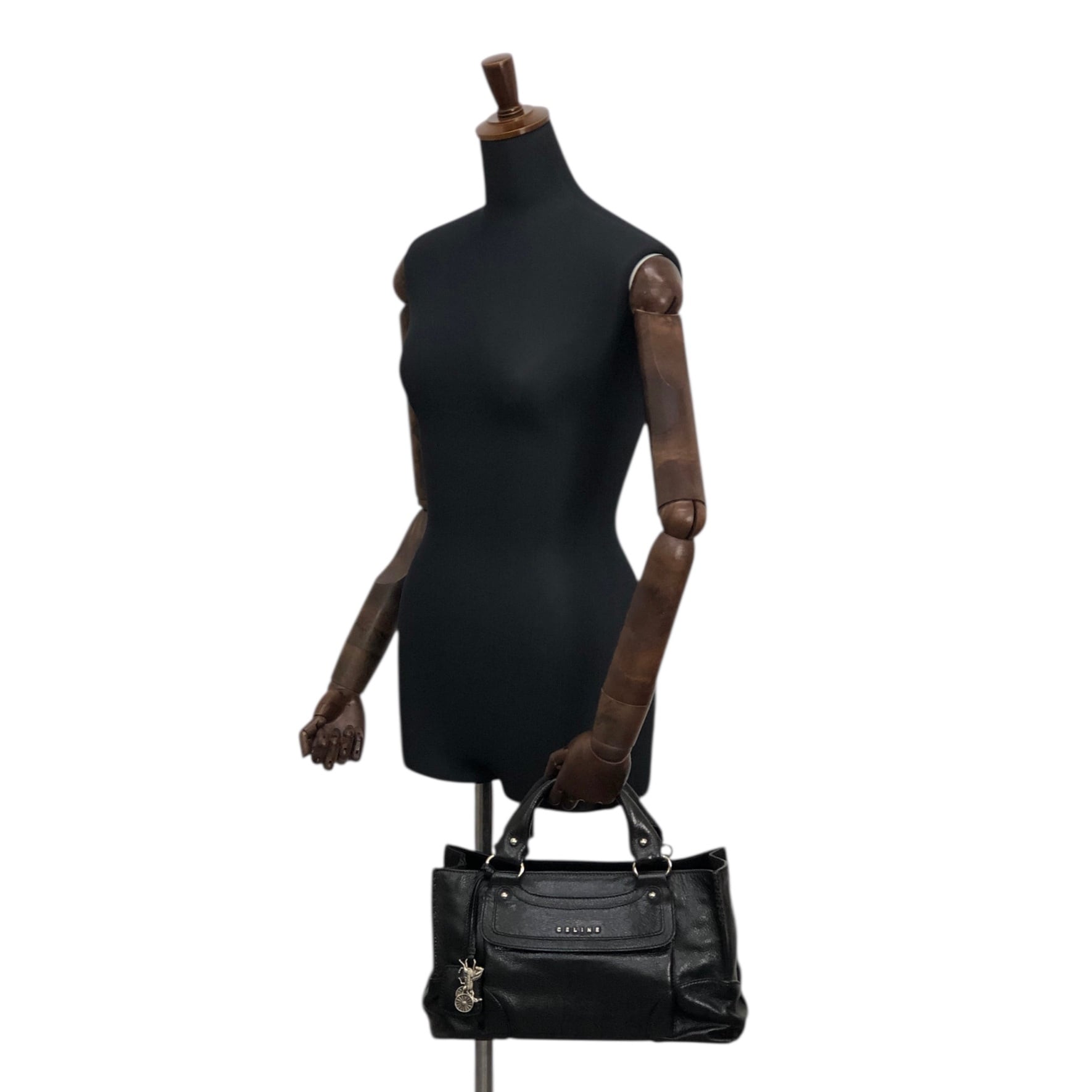 日本直送 名牌中古包 】CELINE セリーヌ ハンドバッグ ブラック ホース