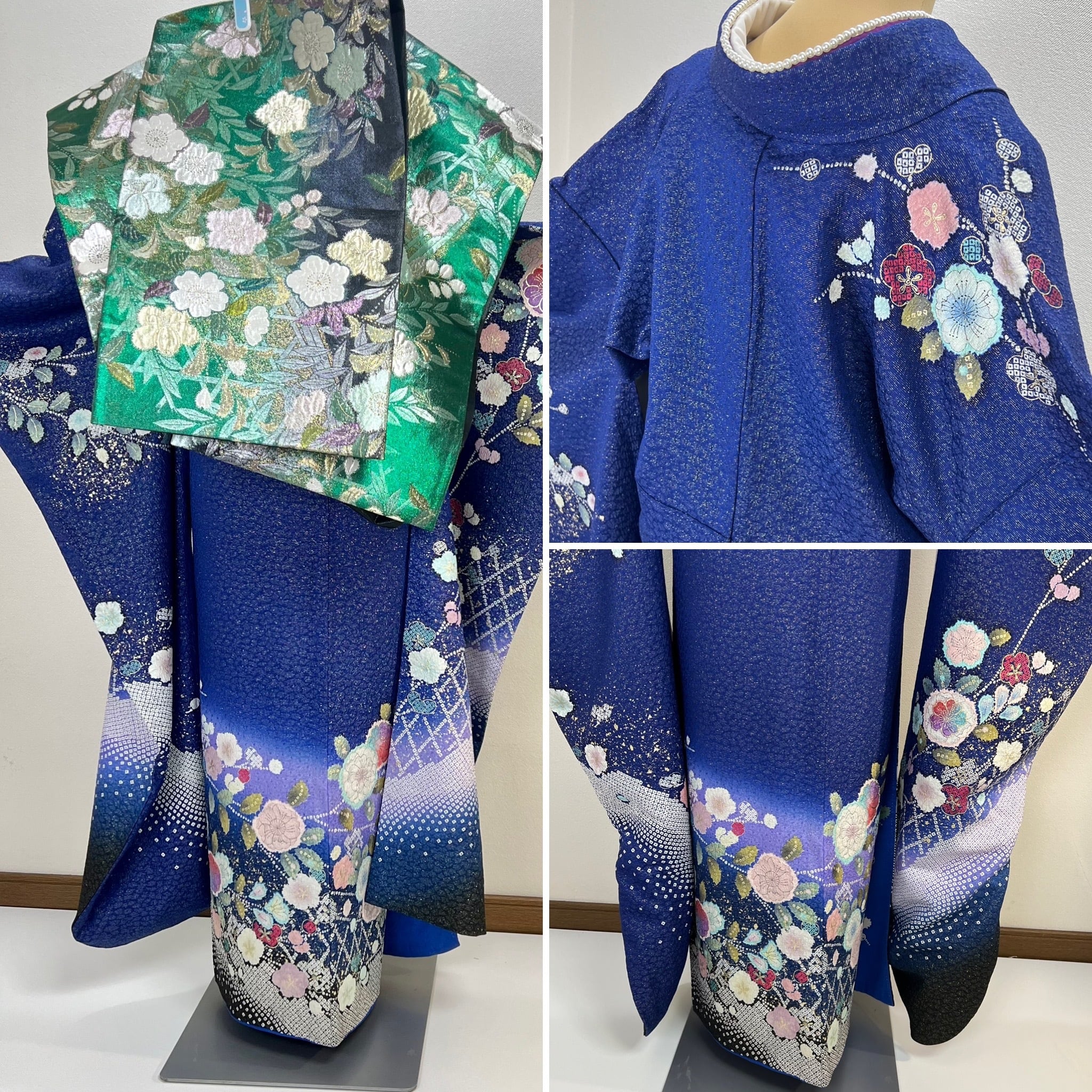 振袖 豪華 ラメ刺繍 銀彩 銀通し 紋意匠 身丈162cm