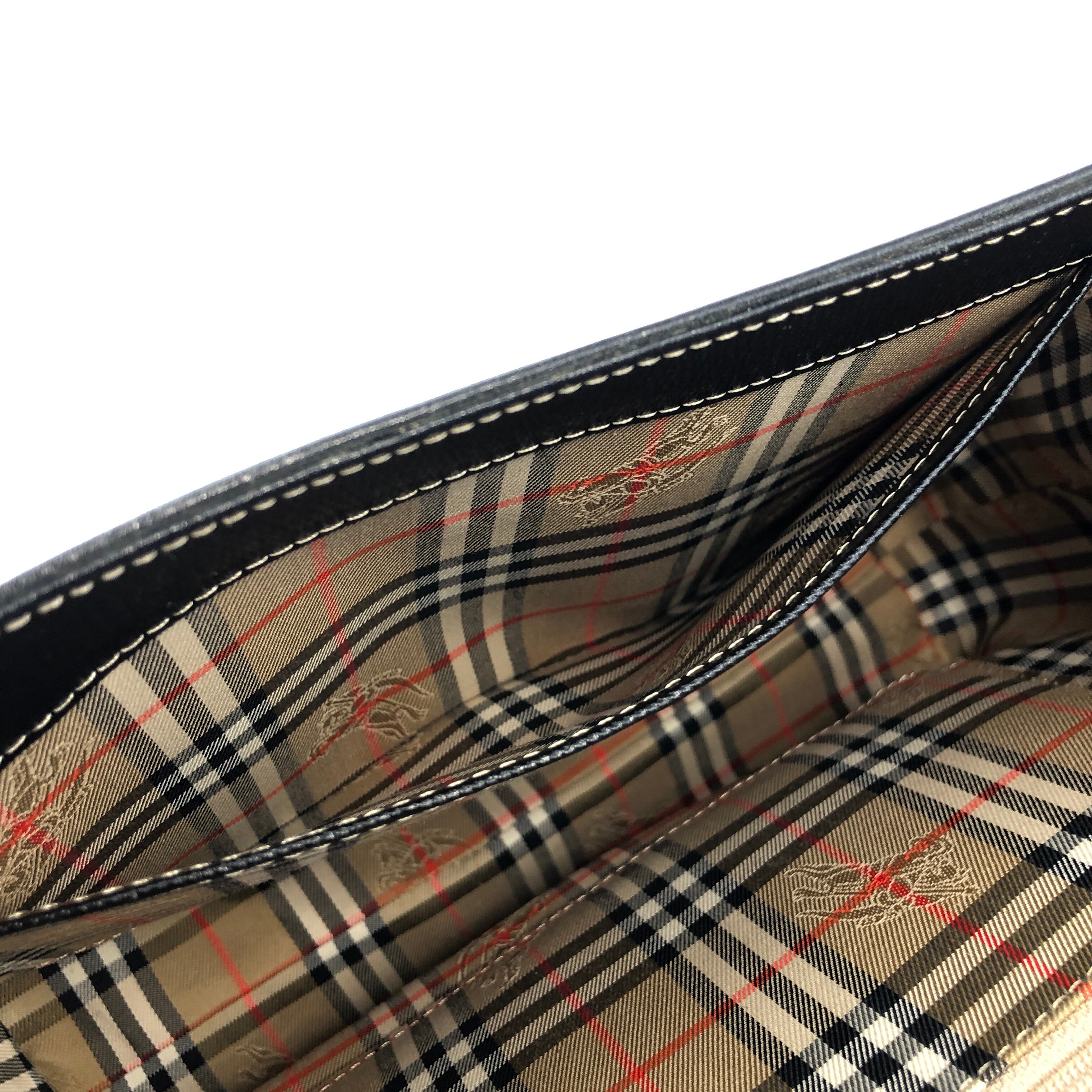 BURBERRY バーバリー ロゴ コンビレザー 2way トップハンドル