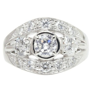 Pt900 プラチナ ダイヤ0.435ct ダイヤ0.50ct ダイヤ0.63ct リング 指輪 レディース 10.5号 【中古】