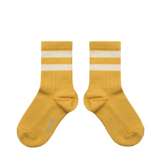 【collegien】Nico - Ribbed Varsity Crew Socks - Camomille