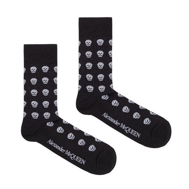 【ALEXANDER McQUEEN】SOCKS STRIPE SKU SPO(BLACK/IVORY)