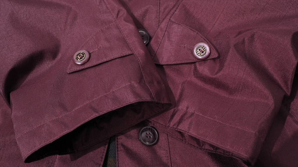 Dull Shining Bordeaux color Deformation Design long coat(made in Belarus)
