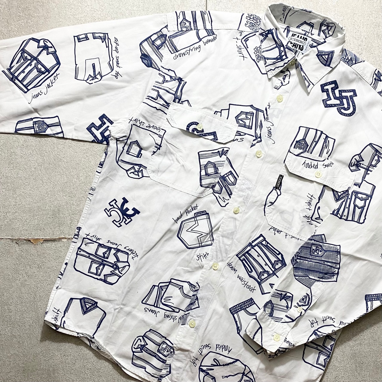 vintage ICEBERG JEANS print shirt