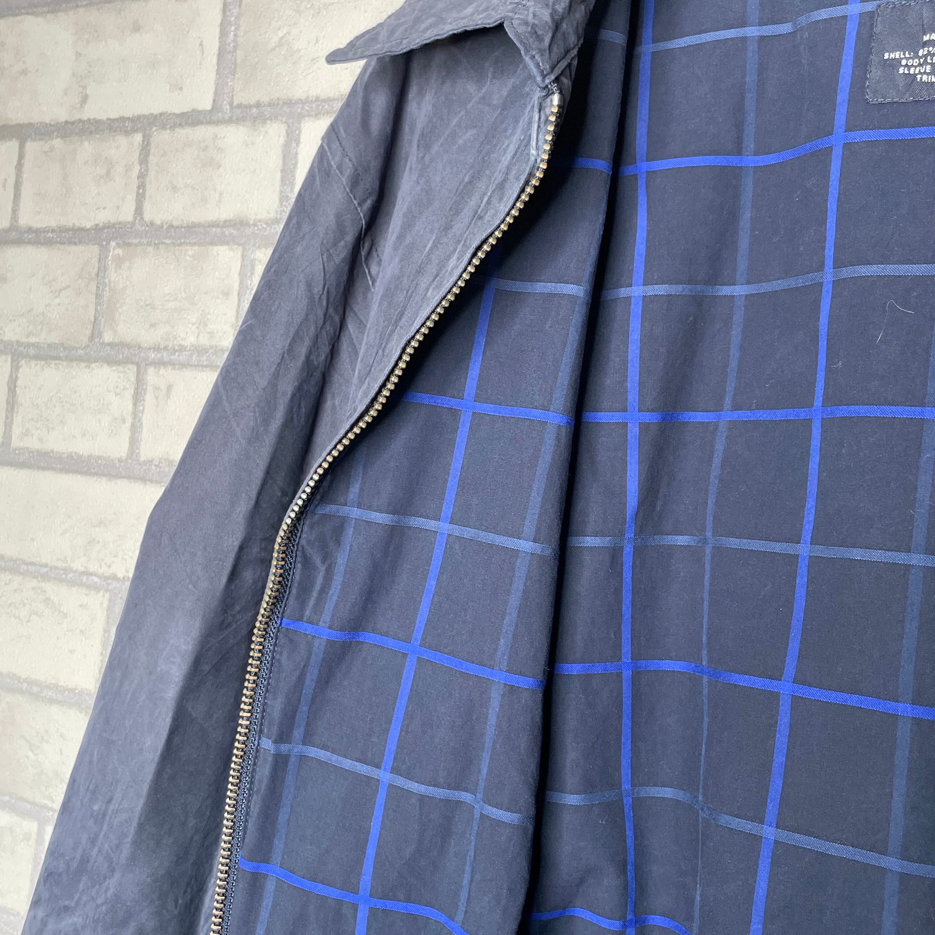 NAUTICA スイングトップ M（L相当）コットン100% 裏地チェック 