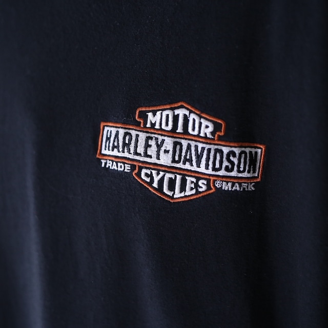 "HARLEY-DAVIDSON" 刺繍 logo XXXL super over silhouette l/s tee