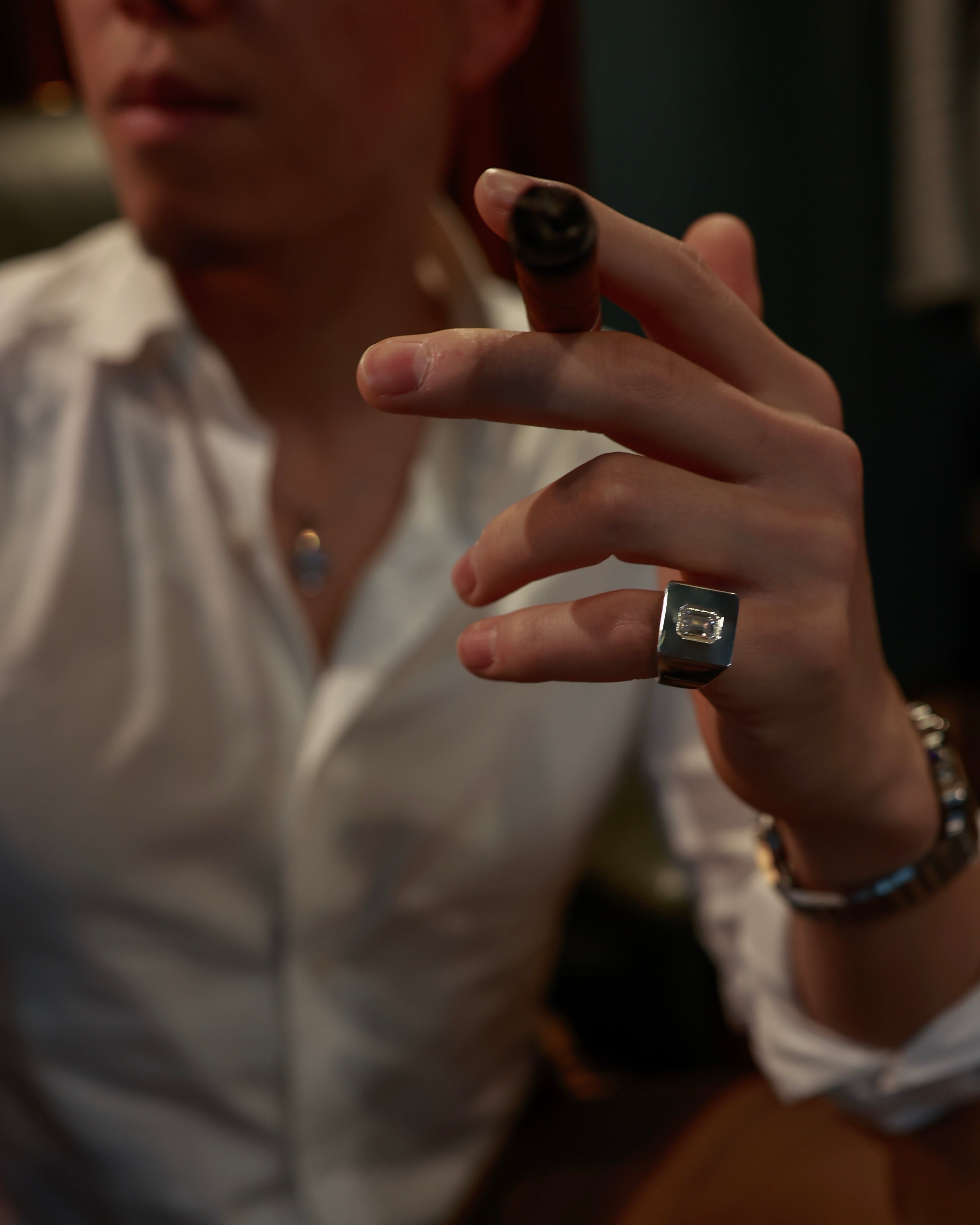 NATURE SQUARE COLLEGE RING-SILVER925-リング 入荷サイズあり】Luxury Square College Ring | EUROKENVY®︎