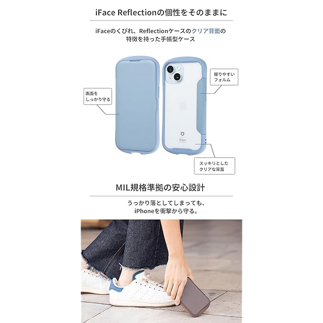 iFace Reflection iPhone 12/12 Pro ケース 手帳型 クリアケース