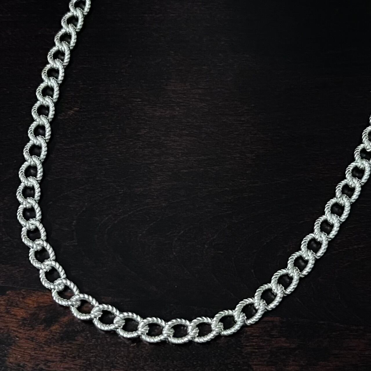 VINTAGE TIFFANY & CO. Rope Curb Chain Necklace Sterling Silver