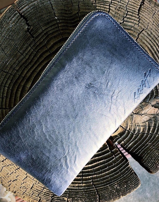 【manufacture by MANIFOLDｘIKENOHATA GINKAWATEN】LAHM WALLET(L字ファスナー財布）LAHM ITALIAN NAVY(イタリアンネイビー）/ LAHM(エルエーエイチエム)