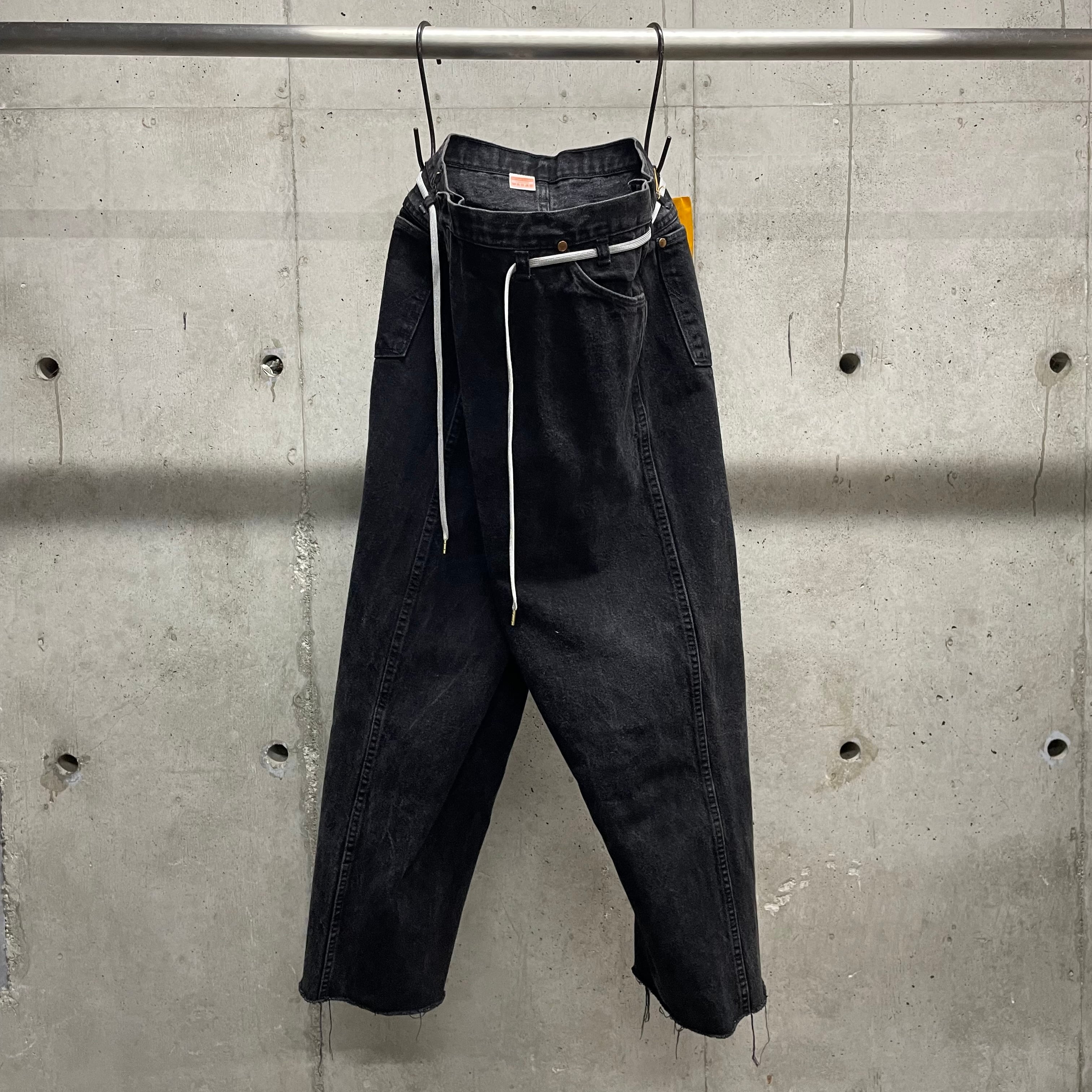 MAISON EUREKA】Ex.VINTAGE REWORK BIGGY PANTS_BLACK② | marfa store