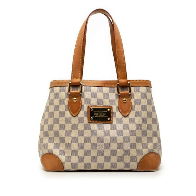 ルイ ヴィトン ダミエ アズール ハムステッドPM トートバッグ ハンドバッグ N51207 ホワイト PVC レザー レディース LOUIS VUITTON 【中古】