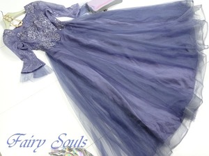 ★送料無料★M(9号)☆刺繍とチュールのロングドレス(OPN3872）