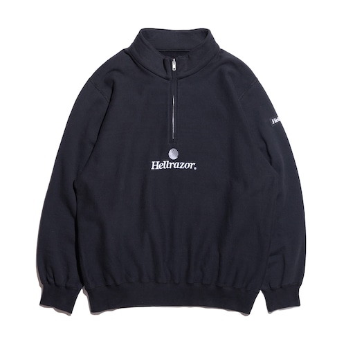 【HELLRAZOR】TRADEMARK HALF ZIP PULLOVER(BLACK)〈国内送料無料〉