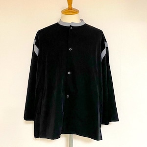 Bamboo Switching Shirts Blouson　Black