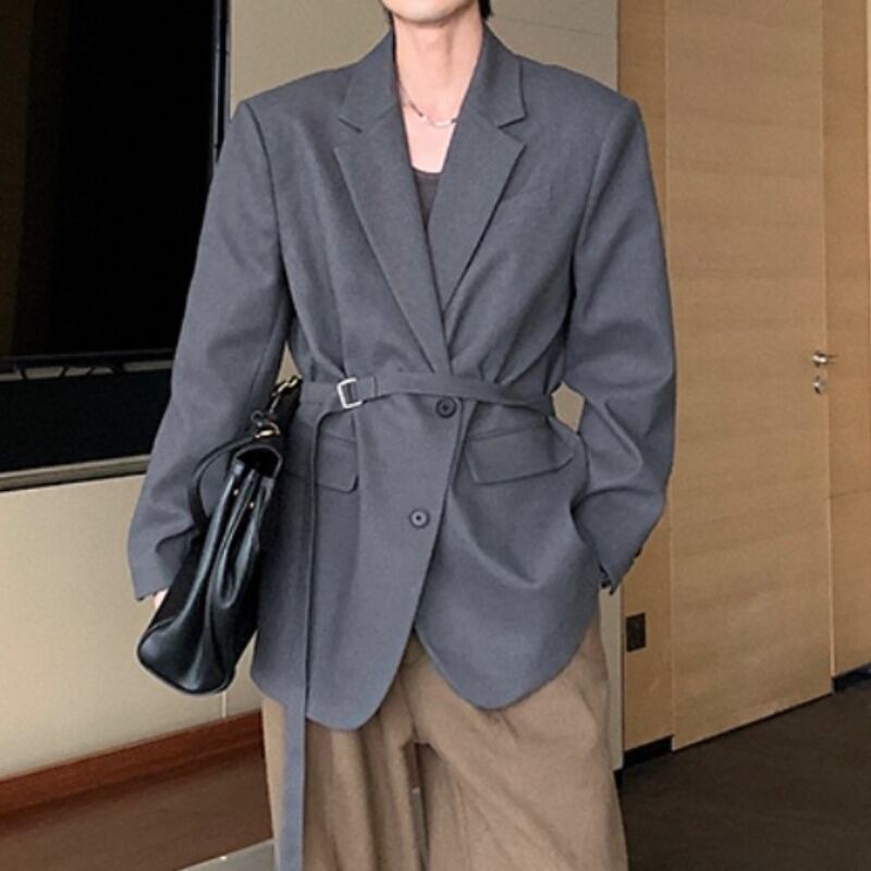 ベルト付きロングテーラードジャケット C10091