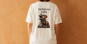 ダックスフンドとチェス　vintage加工Tシャツ