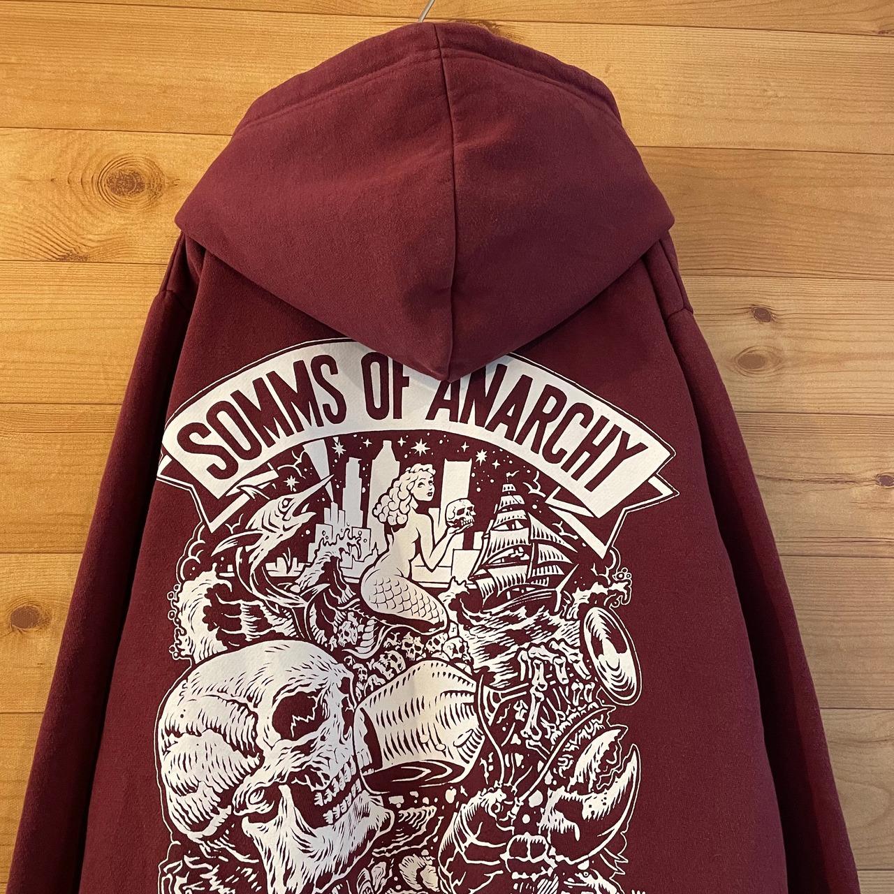 【BETTERQUALITY】バックプリント ワンポイント スカル プルオーバー パーカー アメリカ古着