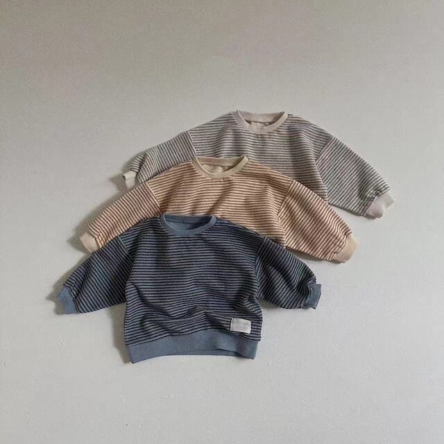 【BABY】韓国風 カジュアルボーダートレーナー