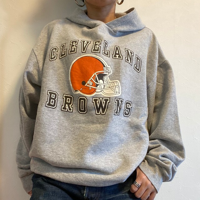 made in canada NFL CLEVELAND  BROWNS Sports illustrated sweat hoodie {カナダ製 NFL　CLEVELAND  BROWNS　スエットパーカー　古着　used ユニセックス}